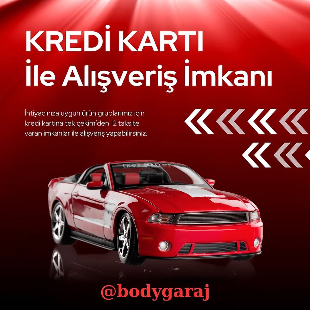 İhtiyacınıza uygun ürün gruplarımız için kredi kartına tek çekim’den 12 taksite varan imkanlar ile alışveriş yapabilirsiniz. 

@bodygaraj